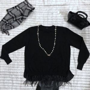 NWOT - Allison New York Sweater w/ Feather Hem